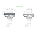 KAMAR TruckLED OPTI 36LED LED brīdinājuma bākuguns, 13–19W, 12/24V, IP66, FLEX elastīgs stiprinājums, PC lēca, PP korpuss, R10/R65, 2 gadu garantija