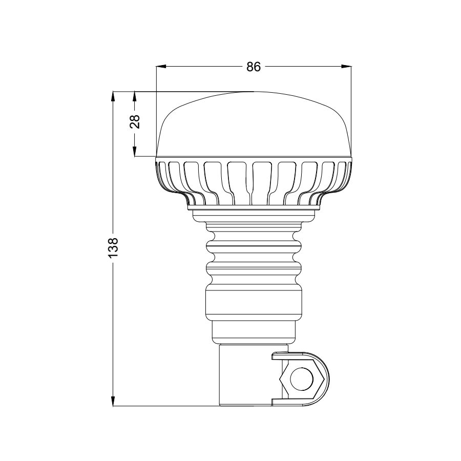 KAMAR Elastīga LED brīdinājuma bākuguns mini FLEX 18 LED 12–24V oranža