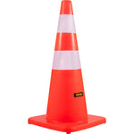 VEVOR drošības konusi, augstums 73 cm, 12 gab. PVC oranži satiksmes konusi ar 2 atstarojošām joslām un smagu pamatni, satiksmes regulēšanai, piebraucamajiem ceļiem, autostāvvietām un skolu teritorijām