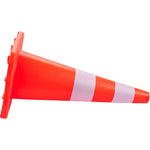 VEVOR drošības konusi, augstums 73 cm, 12 gab. PVC oranži satiksmes konusi ar 2 atstarojošām joslām un smagu pamatni, satiksmes regulēšanai, piebraucamajiem ceļiem, autostāvvietām un skolu teritorijām