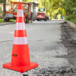 VEVOR 6 gab. 91,4 cm satiksmes konusi ar atstarojošām joslām un smagu pamatni