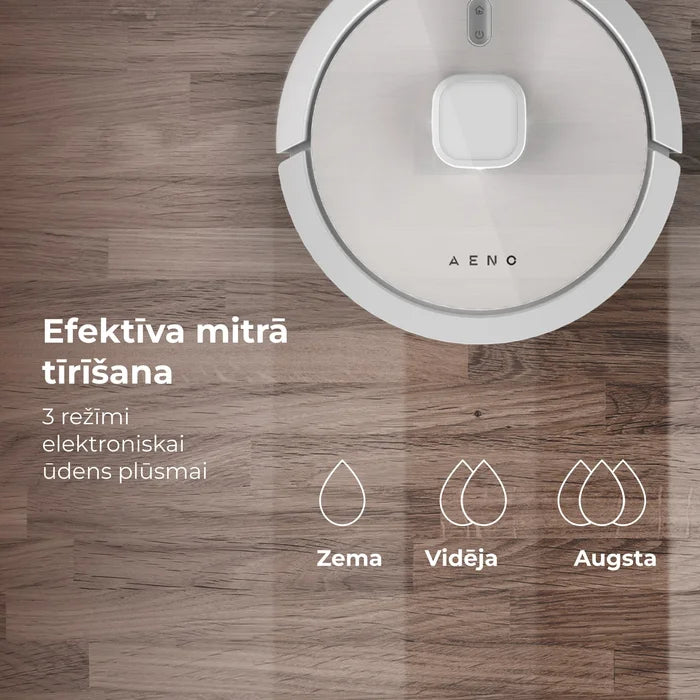 AENO ARC0004S Robots putekļu sūcējs, mitrā un sausā tīrīšana. Jauda 4000PA. Darbības ilgums līdz 120min. Balts