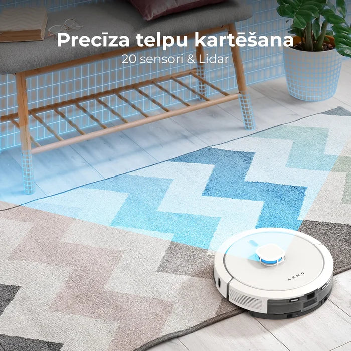 AENO ARC0004S Robots putekļu sūcējs, mitrā un sausā tīrīšana. Jauda 4000PA. Darbības ilgums līdz 120min. Balts
