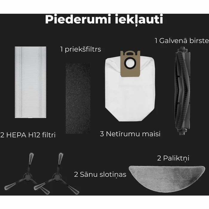 AENO ARC0004S Robots putekļu sūcējs, mitrā un sausā tīrīšana. Jauda 4000PA. Darbības ilgums līdz 120min. Balts