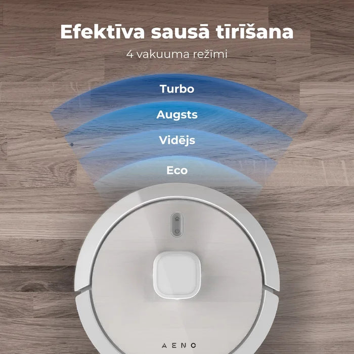 AENO ARC0004S Robots putekļu sūcējs, mitrā un sausā tīrīšana. Jauda 4000PA. Darbības ilgums līdz 120min. Balts