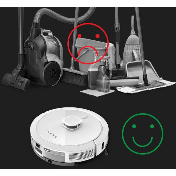 AENO ARC0004S Robots putekļu sūcējs, mitrā un sausā tīrīšana. Jauda 4000PA. Darbības ilgums līdz 120min. Balts