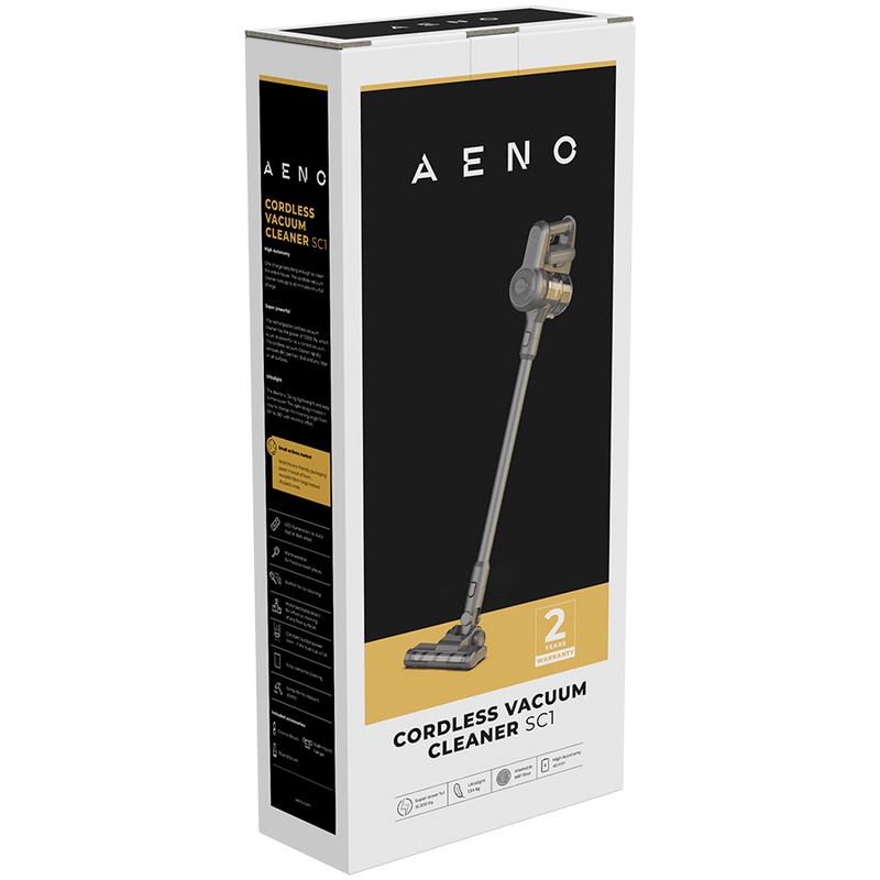 AENO bezvadu putekļsūcējs SC1, elektriskā turbo birste ar LED apgaismojumu, regulējams un viegli manevrējams, 120 W