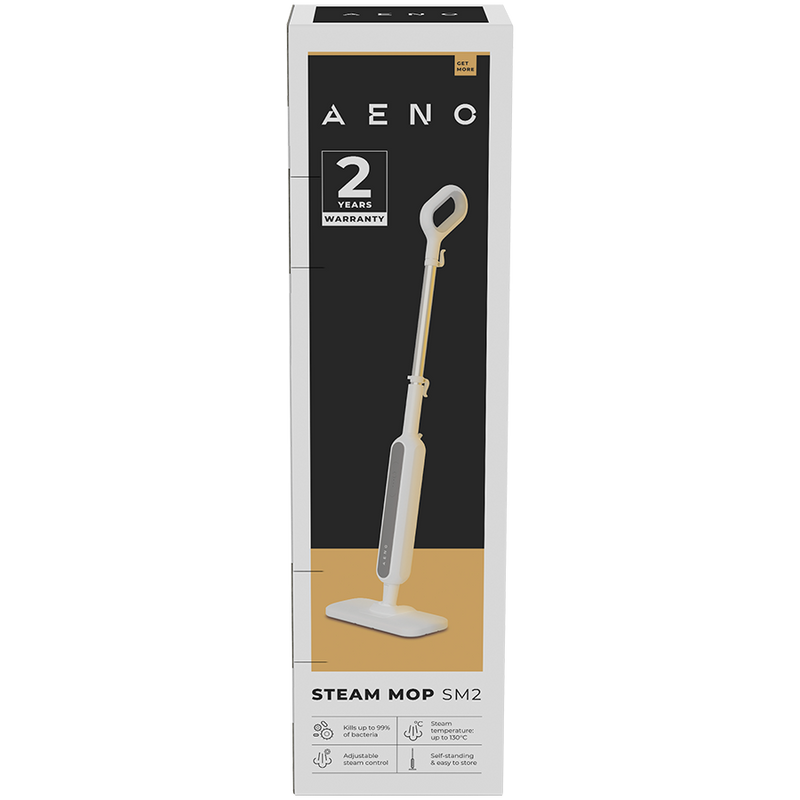 AENO tvaika mops SM2, 1200 W, 130 °C, IPX4, 275 ml tvertne, 3 tvaika režīmi, pašstāvīgs
