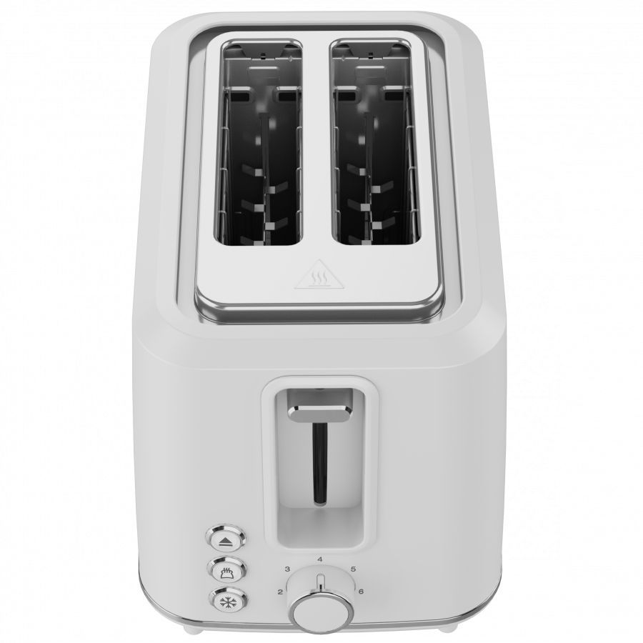 Elektriskais tosteris, balts, 220–240 V, 50–60 Hz, 920–1080 W, 2 spraugas, 3 režīmi, 7 apbrūnināšanas līmeņi
