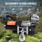 VEVOR elektriskā vinča ATV/UTV 1814,4 kg ar tērauda trosi, IP55 ūdensizturība un tālvadības pulti
