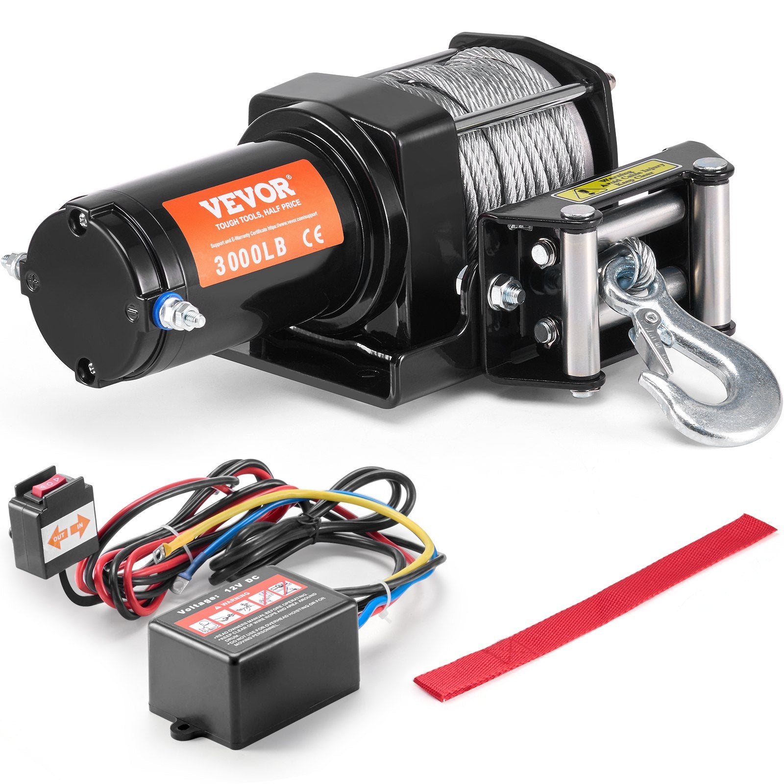 VEVOR elektriline vints ATV/UTV - 1360 kg terasest Ttrosi, IP55 veekindel, kaablijuhtimine