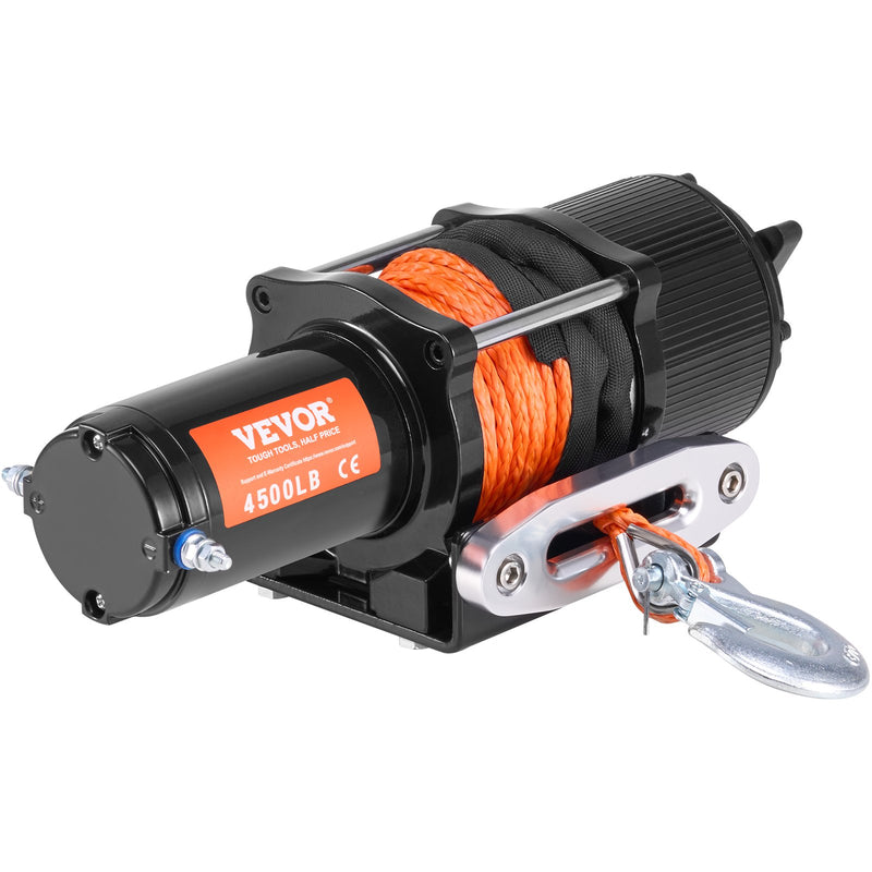 VEVOR elektriskā vinča ATV/UTV, 2040 kg, ar sintētisko trosi, ūdensizturīga, ar tālvadības pulti