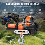 VEVOR electric winch ATV/UTV, 2040 kg, with synthetic rope, waterproof, with remote control