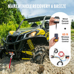 VEVOR electric winch ATV/UTV, 2040 kg, with synthetic rope, waterproof, with remote control