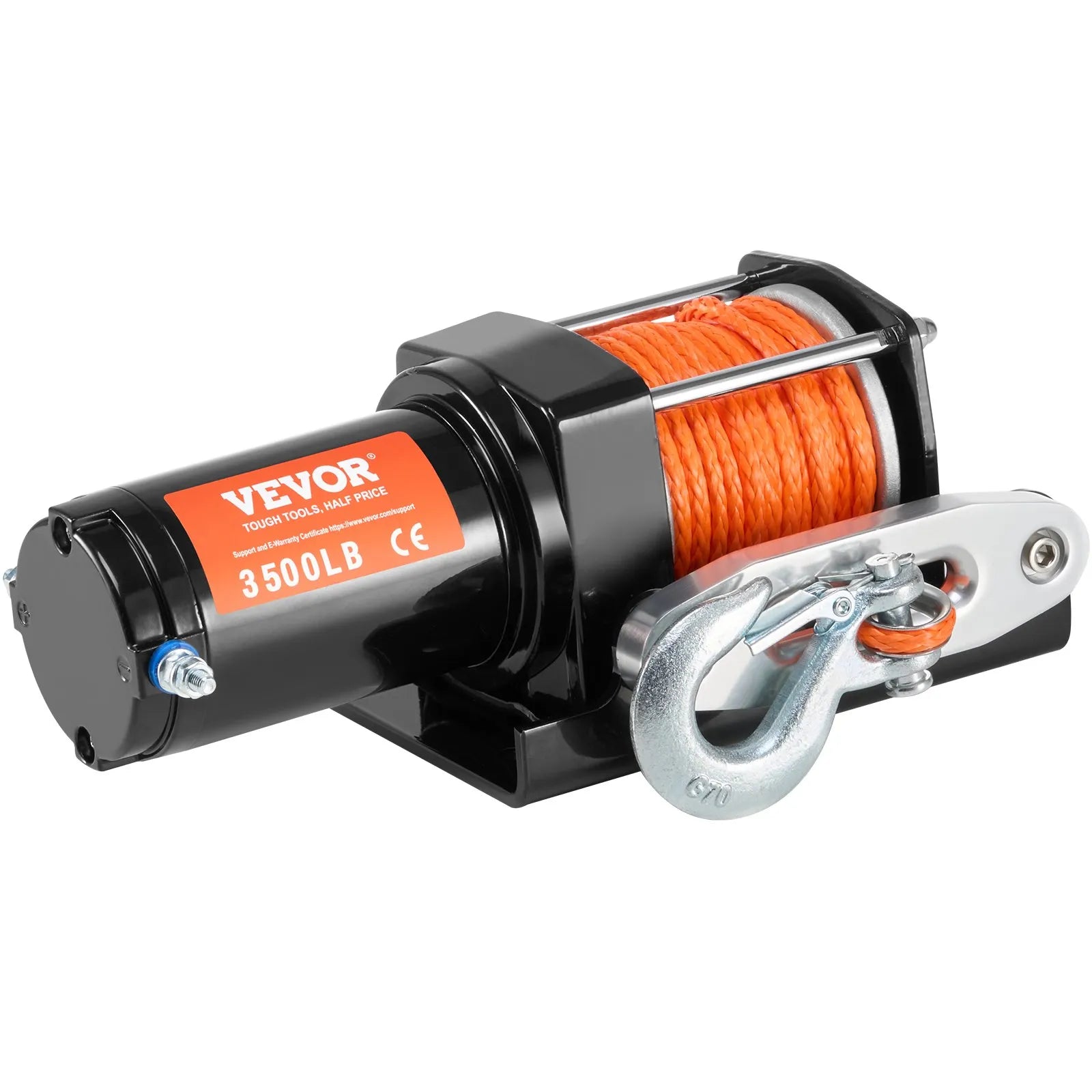 VEVOR elektriskā vinča ATV/UTV 1587,6 kg ar sintētisko trosi, ūdensizturīga ar vadu vadību