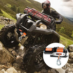 VEVOR elektriskā vinča ATV/UTV 1587,6 kg ar sintētisko trosi, ūdensizturīga ar vadu vadību