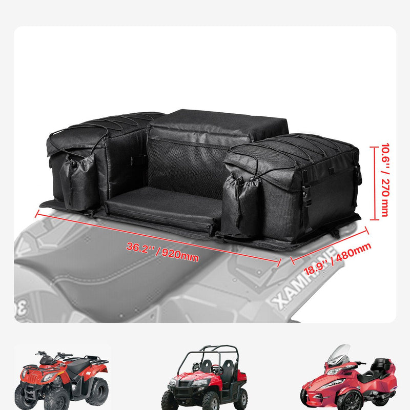 VEVOR 50 L ATV aizmugures glabāšanas soma no 600D oksforda auduma ar sūkļa polsterējumu