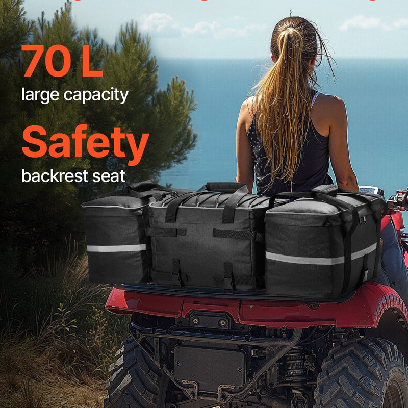 VEVOR 54 L ATV aizmugures kravas soma ar 16 L termo somu un ūdensnecaurlaidīgu pārsegu