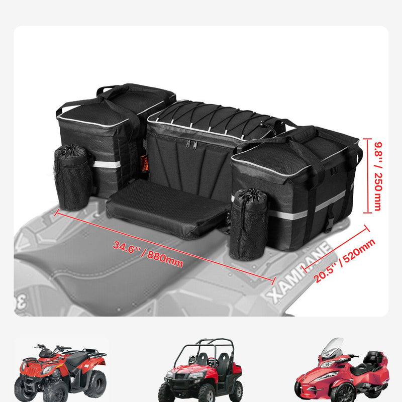 VEVOR 54 L ATV aizmugures kravas soma ar 16 L termo somu un ūdensnecaurlaidīgu pārsegu