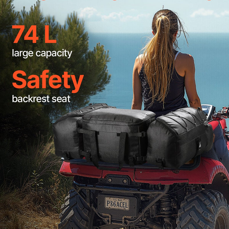 VEVOR 74 L ATV aizmugures soma no 600D oksforda auduma ar sūkļa polsterējumu
