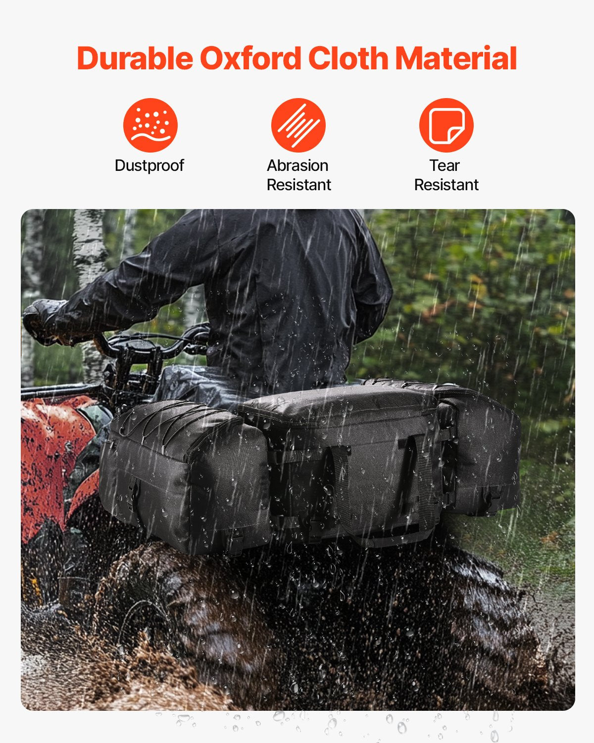 VEVOR 74 L ATV aizmugures soma no 600D oksforda auduma ar sūkļa polsterējumu
