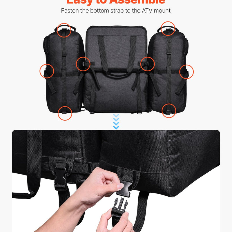 VEVOR 74 L ATV aizmugures soma no 600D oksforda auduma ar sūkļa polsterējumu