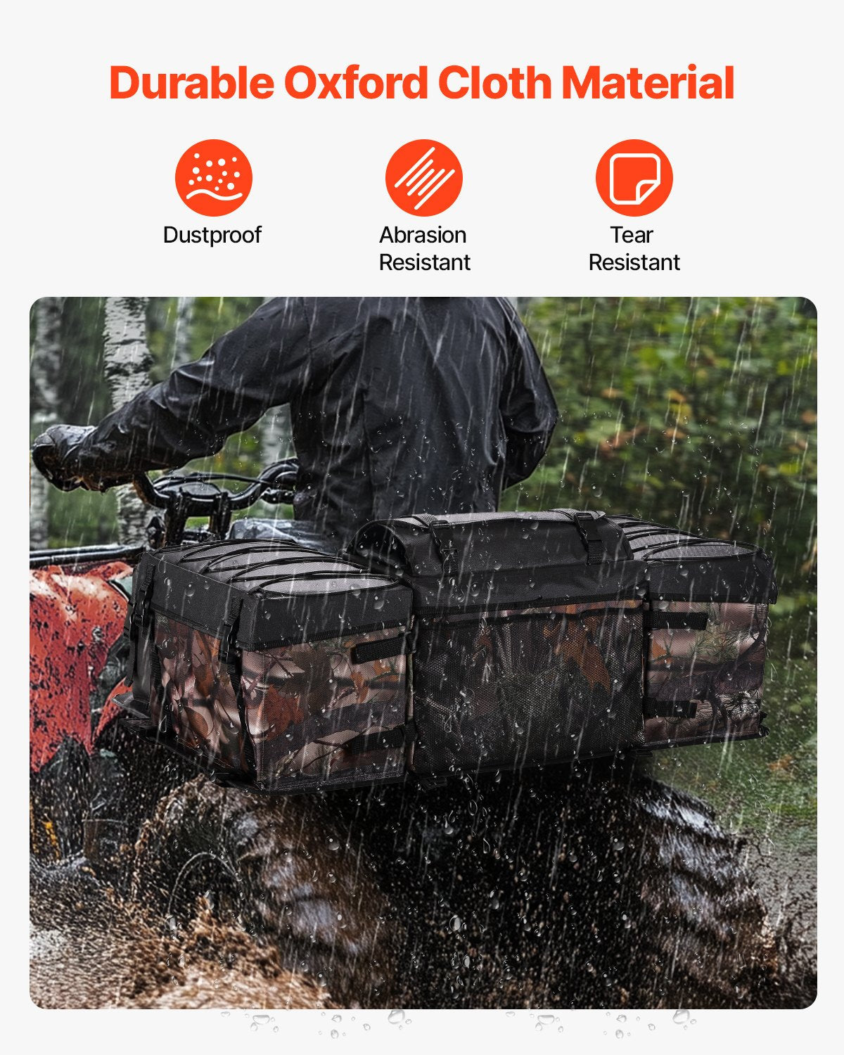 VEVOR 68 L ATV aizmugures soma no 600D oksforda auduma ar sūkļa polsterējumu