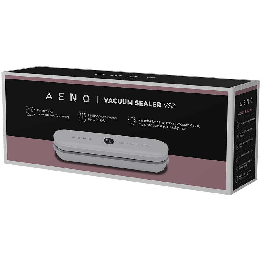 Vakuuma iepakotājs ar LED displeju, 80 W, -65 kPa vakuuma jauda, balts