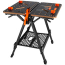 VEVOR folding workbench 2-1, as saw and workbench, 450 kg load capacity, 7 adjustable heights, steel legs, portable, with wooden clamp, 4 work fixings and 2 hooks, easy to store in the garage