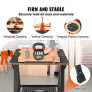 VEVOR folding workbench 2-1, as saw and workbench, 450 kg load capacity, 7 adjustable heights, steel legs, portable, with wooden clamp, 4 work fixings and 2 hooks, easy to store in the garage