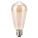 E27 ST64 Zelta Stikls Led Spuldze Filament 2W 210Lm Silti Balta 2700k CRI80