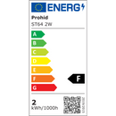 E27 ST64 Zelta Stikls Led Spuldze Filament 2W 210Lm Silti Balta 2700k CRI80