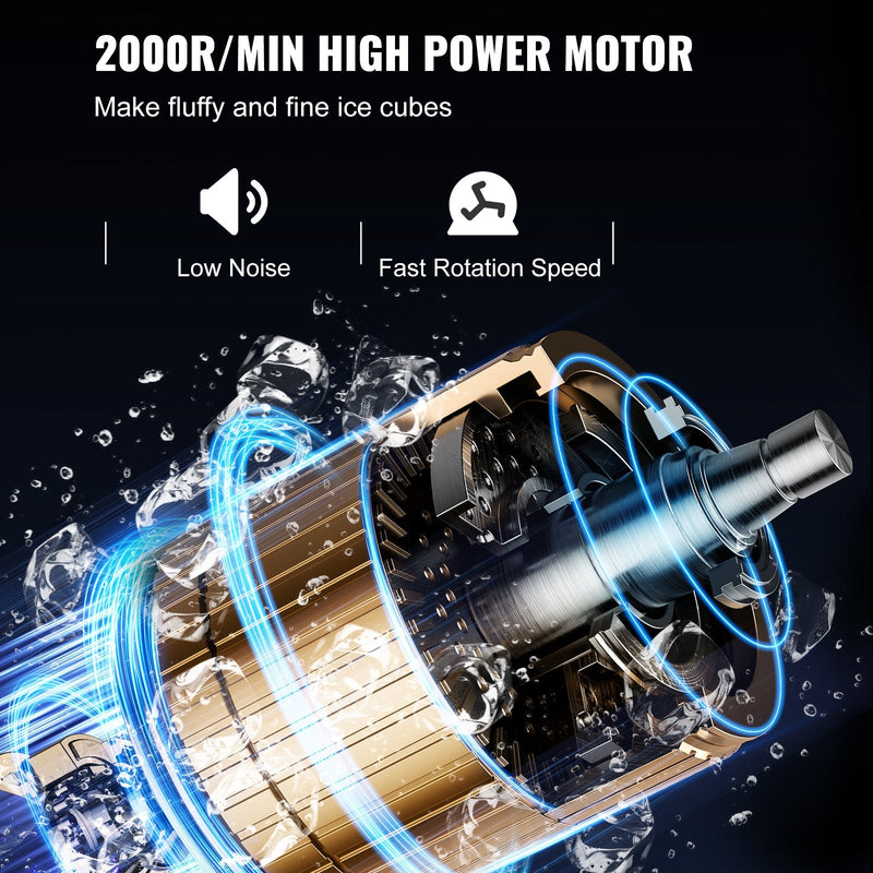 VEVOR komerciālais ledus smalcinātājs 265 kg/h, 650 W