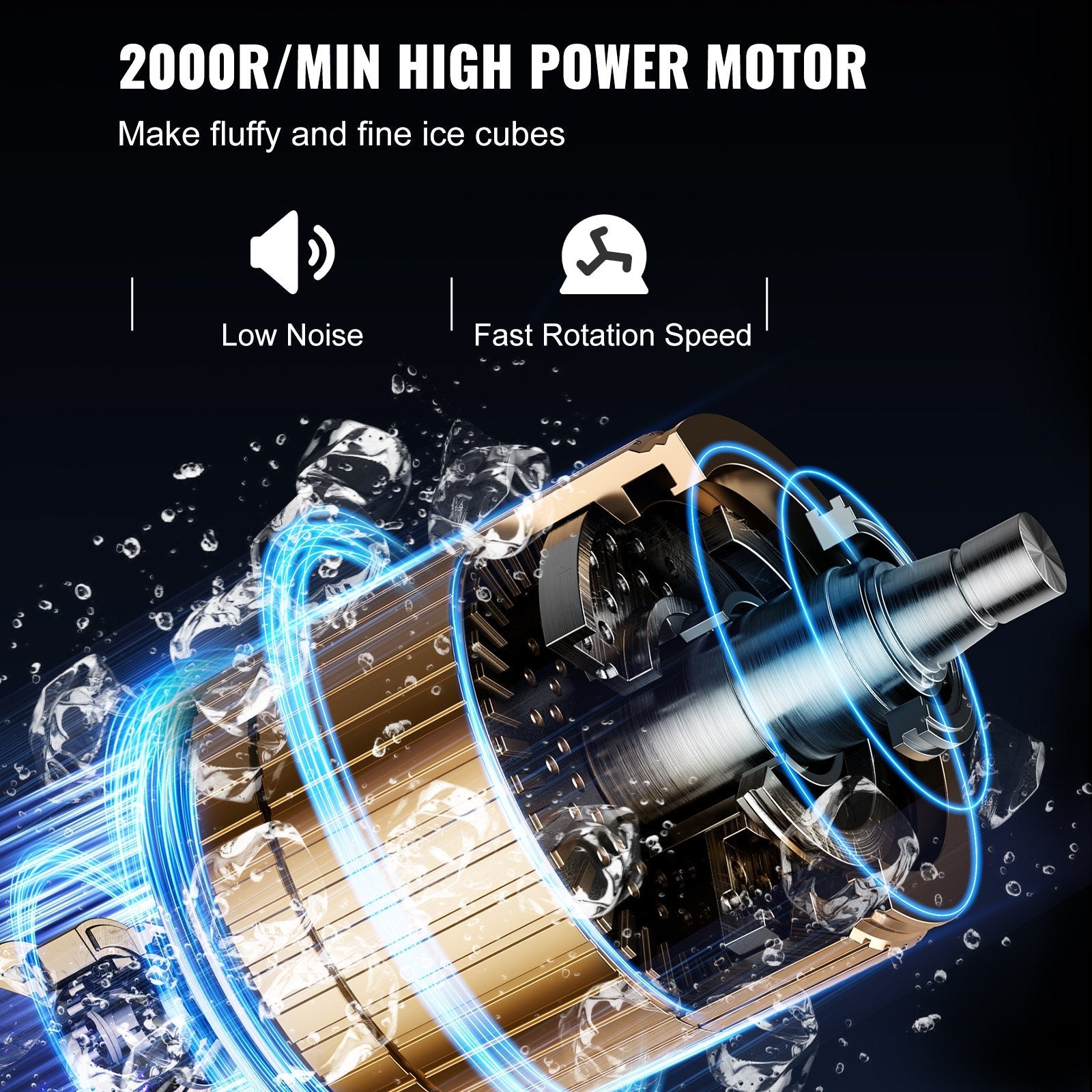 VEVOR komerciālais ledus smalcinātājs 265 kg/h, 650 W
