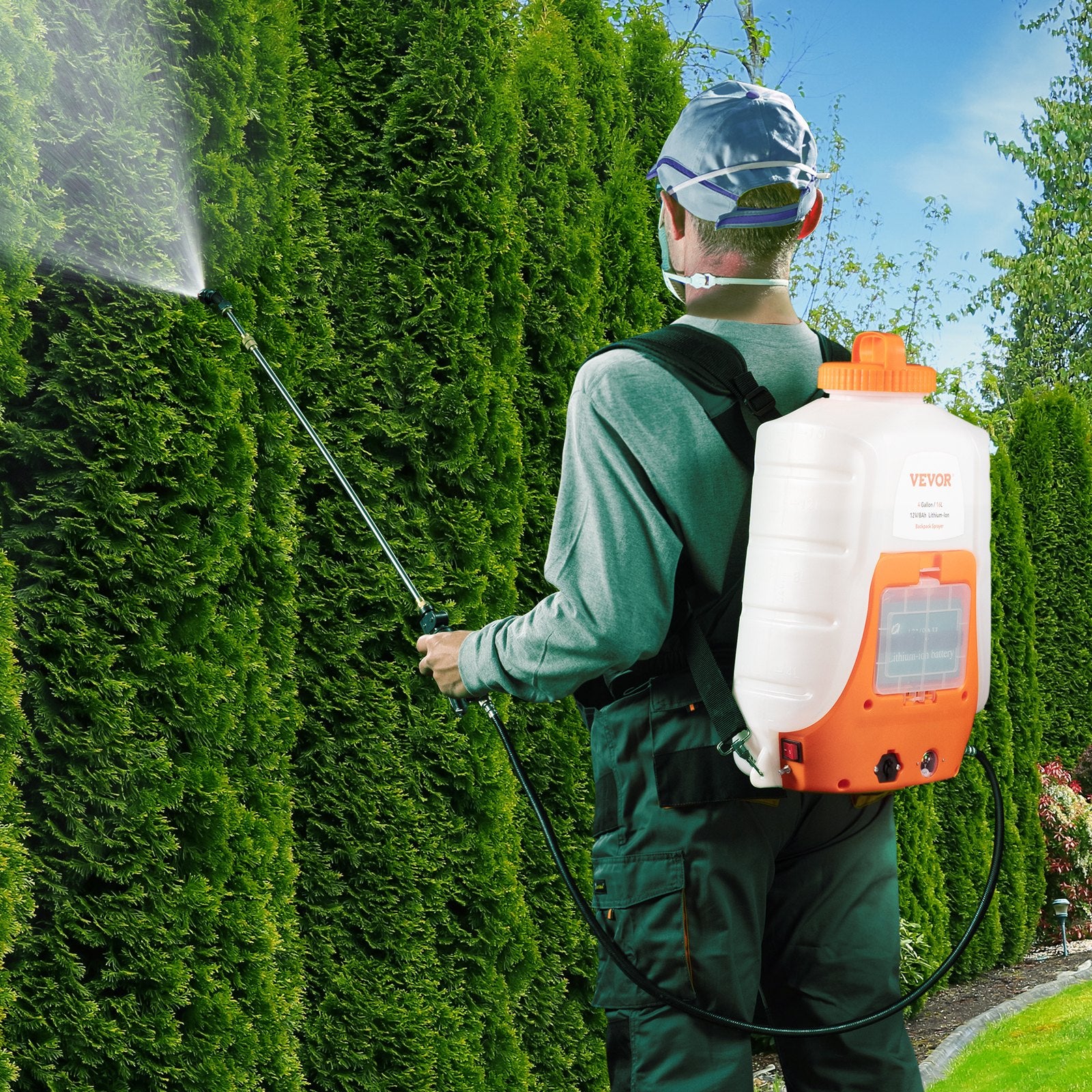 VEVOR ar akumulatoru darbināms 15 L izsmidzinātājs, 0-90 PSI, regulējams spiediens