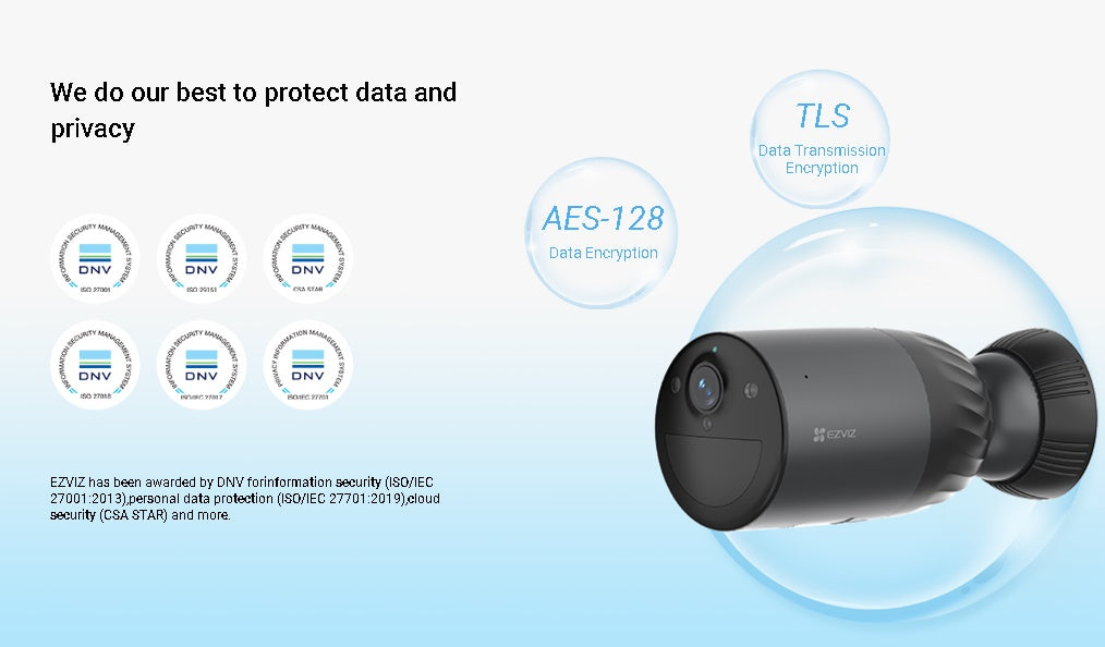 EZVIZ BC1c 4K resolutsiooni eraldiseisev nutikas kodukaamera akuga, pidevalt sisse lülitatud videorežiim, värviline öönägemine, toetab MicroSD-kaarti (kuni 512 GB), toetab Wi-Fi 6 võrku (2,4 GHz) Päikesepaneel ei kuulu komplekti!