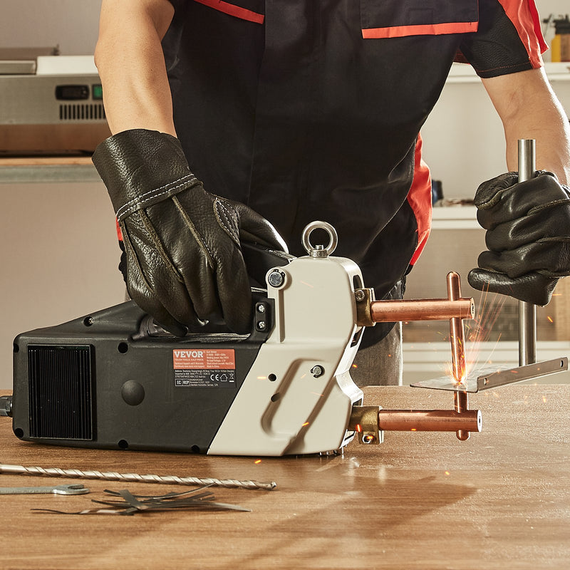 VEVOR pārnēsājamais punktmetināšanas aparāts, 9,2 kVA jauda, 4/25 collu metināšanas biezums, rokas metināšanas uzgalis lokšņu metālam – oglekļa tēraudam, nerūsējošajam tēraudam, alumīnija loksnēm