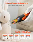 VEVOR 73 daļu bezvadu DC 4 V mini rotācijas instruments ar 5 ātrumiem (7000–20000 apgr./min.) gravēšanai, slīpēšanai, pulēšanai, grebšanai, griešanai un rokdarbiem