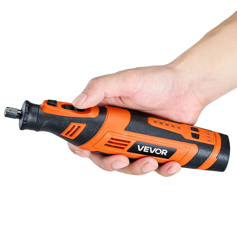 VEVOR 136 daļu bezvadu DC 8 V mini rotācijas instruments ar 5 ātrumiem (5000–30000 apgr./min.) gravēšanai, slīpēšanai, pulēšanai, grebšanai, asināšanai, griešanai un rokdarbiem