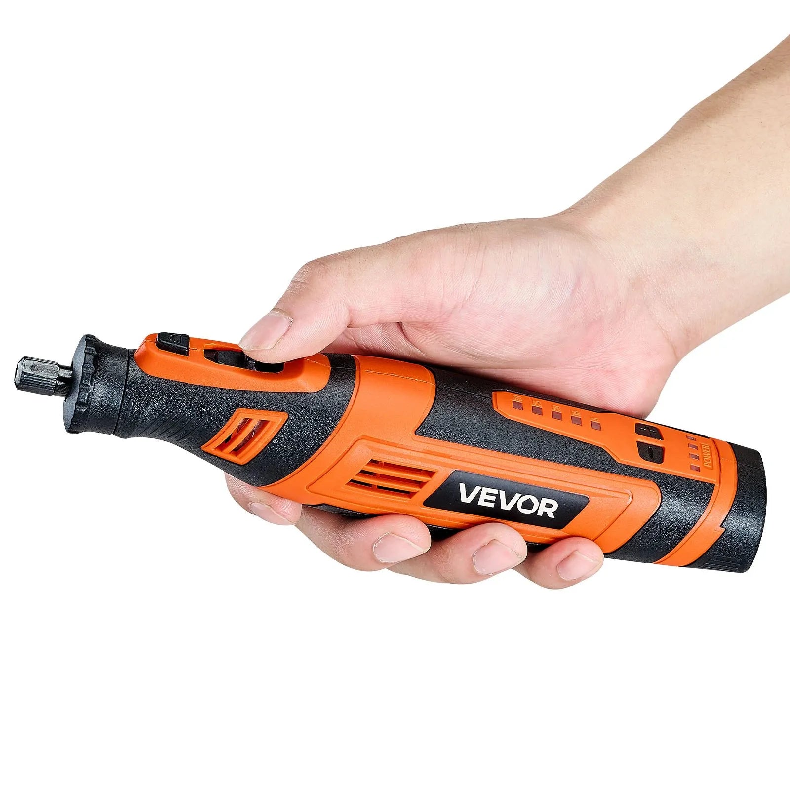 VEVOR 136 daļu bezvadu DC 8 V mini rotācijas instruments ar 5 ātrumiem (5000–30000 apgr./min.) gravēšanai, slīpēšanai, pulēšanai, grebšanai, asināšanai, griešanai un rokdarbiem