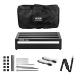 VEVOR ģitāras pedāļu dēlis, 50,8 × 27,9 cm, alumīnija sakausējums, 1 kg, ar somu, siksnām un stiprinājumiem, paredzēts 10–12 pedāļiem