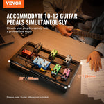 VEVOR ģitāras pedāļu dēlis, 50,8 × 27,9 cm, alumīnija sakausējums, 1 kg, ar somu, siksnām un stiprinājumiem, paredzēts 10–12 pedāļiem