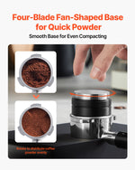 VEVOR 51 mm kafijas sadalītājs, 2-in-1 regulējams espresso sadalītājs mājām