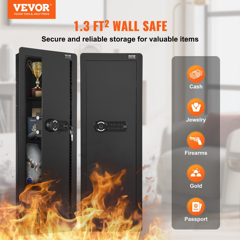 Available in 10 days! VEVOR 109 cm High Box Gun Safe 4-Level Hidden Gun Safe with Keypad and Fingerprint Reader