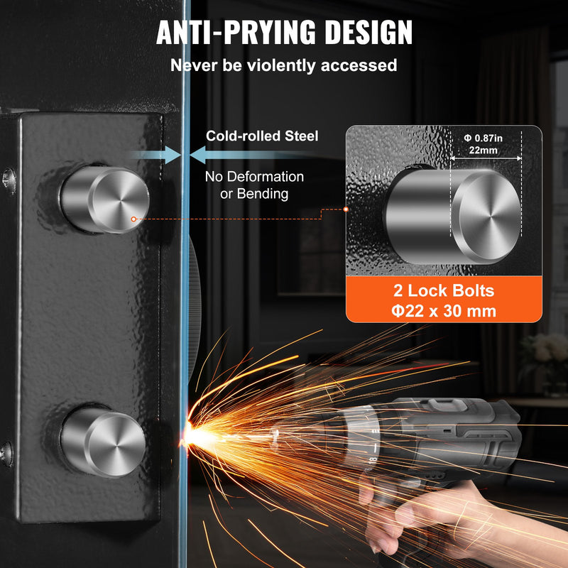 Available in 10 days! VEVOR 109 cm High Box Gun Safe 4-Level Hidden Gun Safe with Keypad and Fingerprint Reader