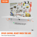 Seinale paigaldatav kokkupandav laud, ujuv disain, 1000 x 500 mm, kodukontorile/lauaarvuti jaoks