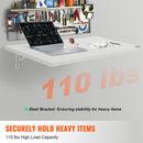 Seinale paigaldatav kokkupandav laud, ujuv disain, 1000 x 500 mm, kodukontorile/lauaarvuti jaoks