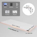 Seinale paigaldatav kokkupandav laud, ujuv disain, 1000 x 500 mm, kodukontorile/lauaarvuti jaoks