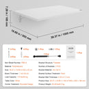 Seinale paigaldatav kokkupandav laud, ujuv disain, 1000 x 500 mm, kodukontorile/lauaarvuti jaoks