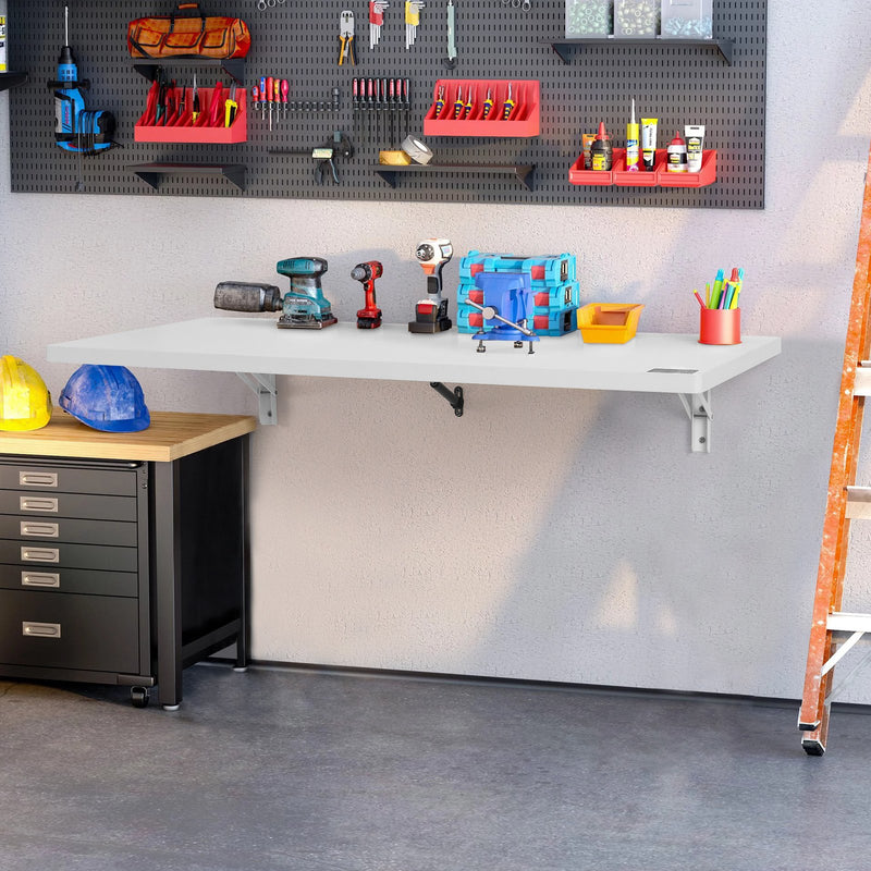 Seinale paigaldatav kokkupandav laud, ujuv disain, 1000 x 500 mm, kodukontorile/lauaarvuti jaoks